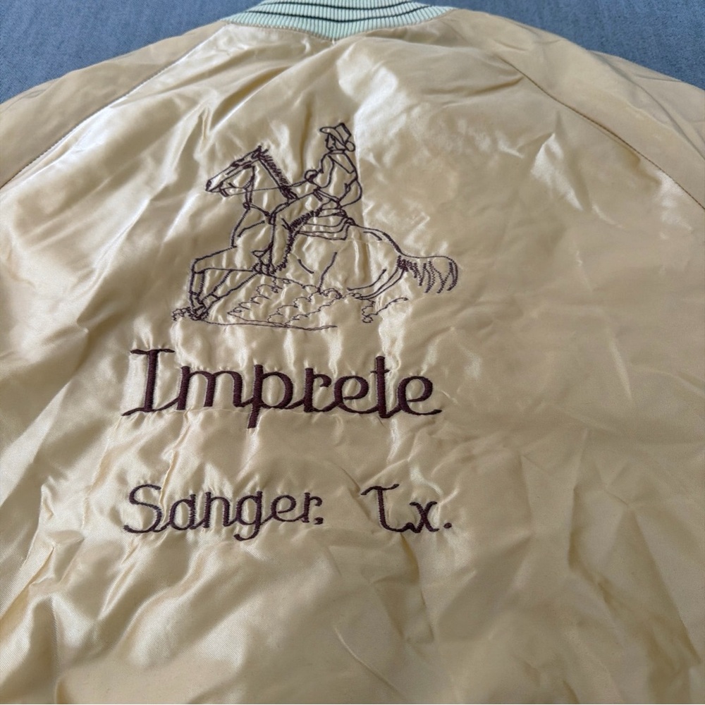 Vintage DeLong Jacket Adult Medium Maroon Satin Bomber USA F-24 - Picture 4 of 6